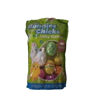 18 Count Prefilled Plastic Eggs with Candy Jelly Beans- Assorted Bunnies, Chi...
